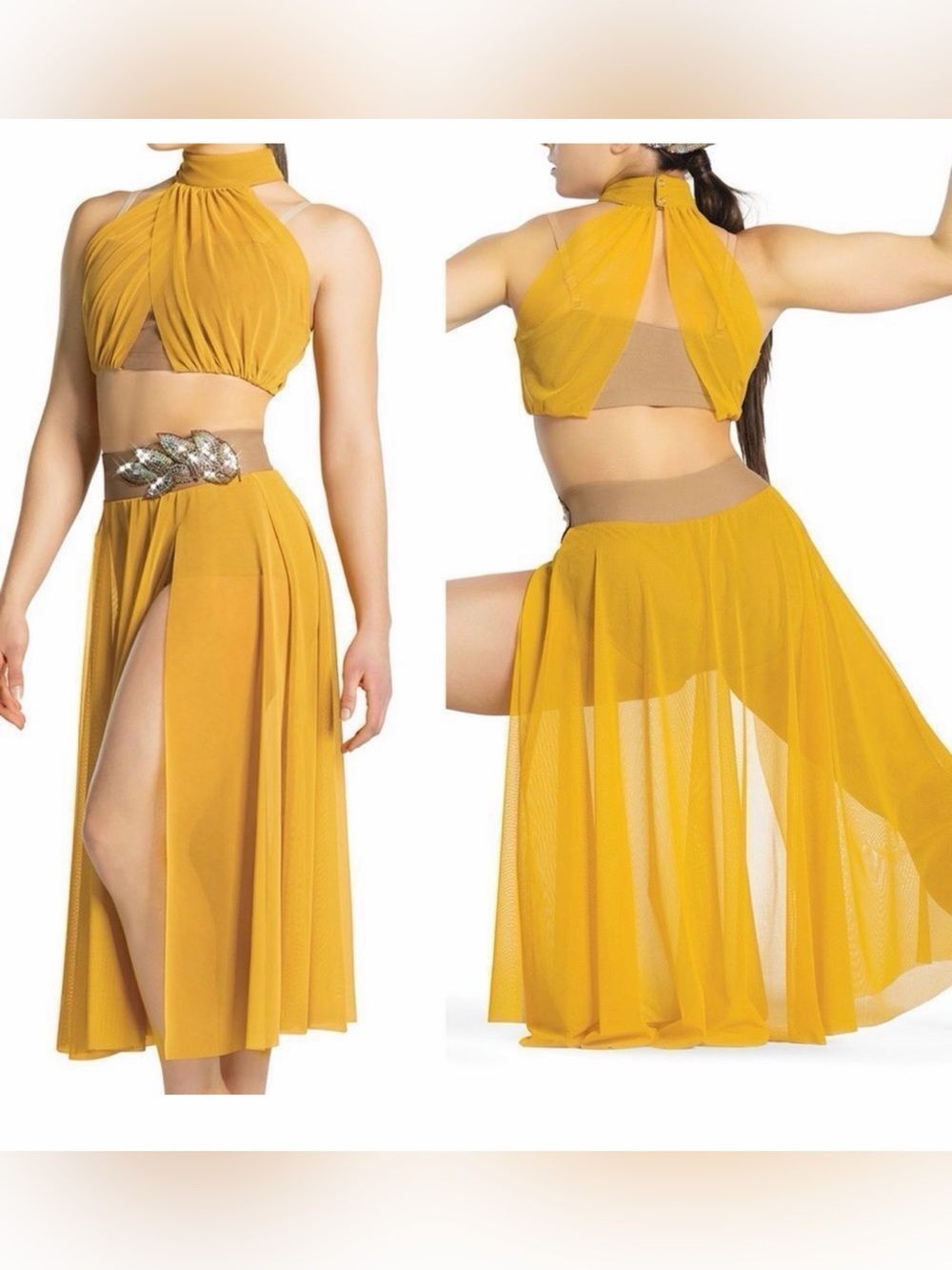 Revolution Tenth House 2 piece dance costume yellow ENIGMA TH21006 MA adult